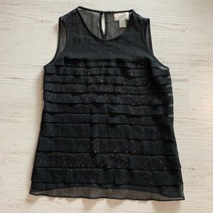 💃🏼BOGO Black flapper top with gold flakes